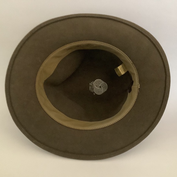 SOLD! VTG Mens Sz Medium Wool Fedora Hat Olive Green Dorfman Pacific Made in USA - Picture 4 of 12